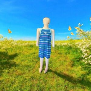 Disney Stitch Ohana Girls Striped Crochet Dress M NWT